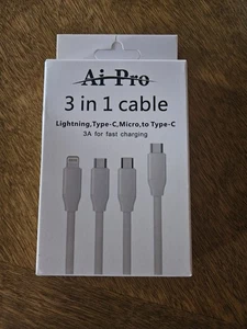 Ai Pro 3-in-1 Cable- White - Photo 1 sur 6
