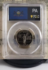 Cuarto de etiqueta estatal 1999-S - Pennsylvania - PCGS PR70DCAM - ¡Top! 4125 - Imagen 1 de 6