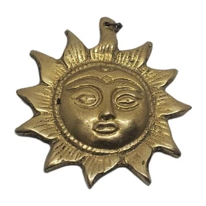  Nepalese Handmade Pure Brass Sun God Pendant  - Picture 1 of 6