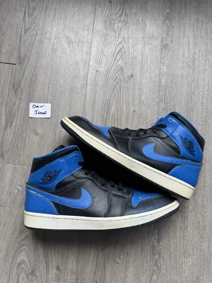 Jordan 1 Mid Royal Splatter 2018 | talla 13 para hombre EE. UU. | ¡ENVÍO RÁPIDO! Foto 1 de 4
