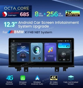 XTRONS AUTORADIO GPS BMW X1 F48 NBT ANDROID 14 WIFI 4G CARPLAY 12.3 SNAPDRAGON - Imagen 1 de 19