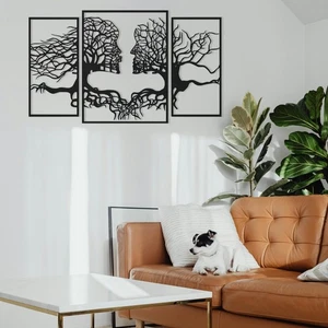 Couple Metal Wall Art, Modern Metal Tree Wall Art Set, Large Home Decor - Picture 1 of 22