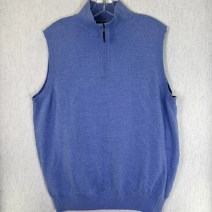 Fairway & Greene Men’s M Baruffa Merino Wool 1/4 Zip Wind Vest Sweater NWT - Picture 1 of 5