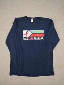 Gildan Long Sleeve T-Shirt Race.Cure.Acadiana Graphic Logo Size L - Picture 1 of 7
