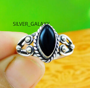 Black Onyx Gemstone 925 Sterling silver Handmade Ethnic Ring US Size  5 to 10