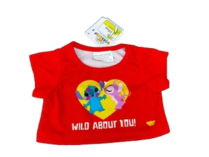 Build a Bear Kleidung - Neu ~ Disney Stitch and Angel Valentinstag T-Shirt - Bild 1 von 2