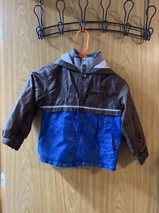 Oshkosh B’gosh Toddler Boys Zip & Snap Up Spring Fall Hooded Jacket Lined Size 5 - Picture 1 of 6