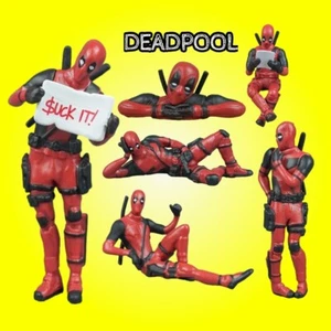 6 pcs/set Deadpool Figures Car Home Office 8-10cm Funny Cute Toys - Picture 1 of 2