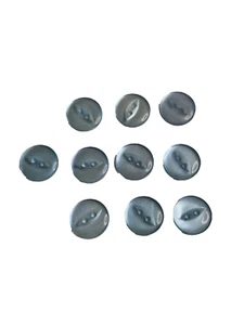 10 Light Blue / Grey Green Colour Buttons 13mm 2 Hole Round Flat Sewing Arts - Picture 1 of 4