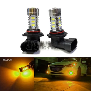 2x HB3 9005 LED Fog Light Bulbs 15W SMD 5730 12V High Power Bright Golden Yellow - Picture 1 of 10