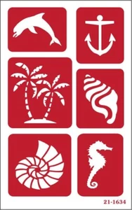 Armour Over n Over Reusable Glass Etching Stencil ~ Seashore - Picture 1 of 1