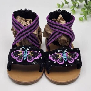Spellbound Soles Sandals Toddler's 6 Gladiator Embroidered Butterfly Strappy - Picture 1 of 7