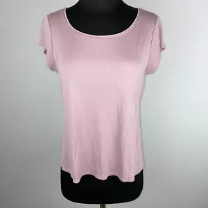 T-shirt Eileen Fisher donna S Tencel Lyocell scollo a scoop cappuccio manica in bustina JU - Foto 1 di 12