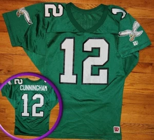 *VINTAGE* WILSON Philadelphia EAGLES CUNNINGHAM Jersey Mens M nfl kelly football - Picture 1 of 11