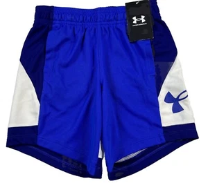 Under Armour Girls' Baseline 6" Basketball Shorts Blue New Youth XS (YXS) - Picture 1 of 9