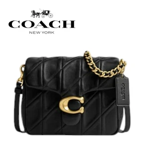 Coach CW629 Square Tabby 20 Nappa Leather Shoulder Bag Black premium price - Picture 1 of 10