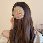 Cloth Mesh Flower Hair Claw Rose Flower Hairpins Korean Hair Clip  Girls
