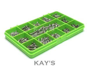 POZI COUNTERSUNK SELF TAPPING SCREWS A2 STAINLESS No.2,4,6,8 MIXED 240 PIECE KIT - Picture 1 of 13