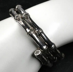Pre-Owned John Hardy Bamboo Coil Wrap Sterling Silver Flex Bracelet - Picture 1 of 10