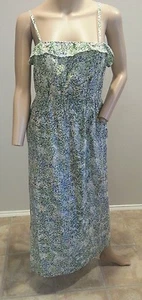 Maxi Vestido de Sol J Crew Acuarela Estampado Floral Gasa Algodón Boho Festival XS - Imagen 1 de 7