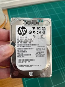 HP MM1000FBFVR 1TB, Internal, 7200 RPM, 2.5" 605832-002 SAS Hard Drive - Picture 1 of 1
