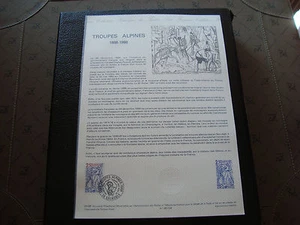 FRANCE document officiel 1er jour 25/6/1988 (troupes alpines) french - Picture 1 of 1