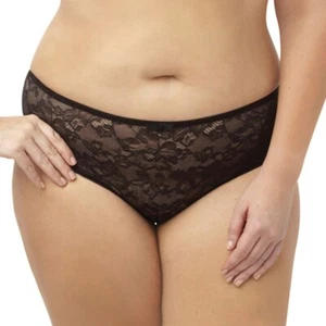 Sculptresse by Panache BLACK Plus Size Pure Lace Full Panty, US 2X-Large, UK 18 - Picture 1 of 7