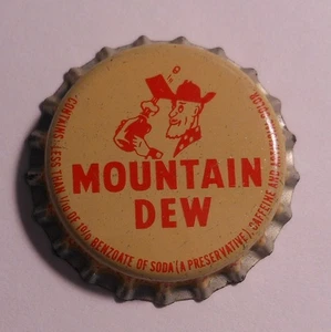 De colección Mountain Dew... corcho... sin usar... tapa de botella de refresco #1 como nueva - Imagen 1 de 1
