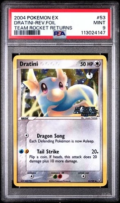 2004 POKEMON EX TEAM ROCKET RETURNS DRATINI #53 REVERSE PSA 9 MINT #113024147 - Image 1 of 2