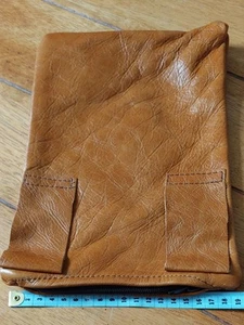 Brand New Homesewn Genuine Orangy Brown Leather Belt Zipped Purse (Unisex) - Picture 1 of 12