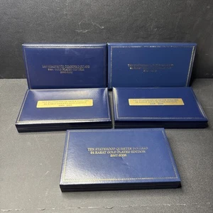 Ten Statehood Quarter Dollars 24kt. Gold Plated Edition 1999-2008 - Picture 1 of 16