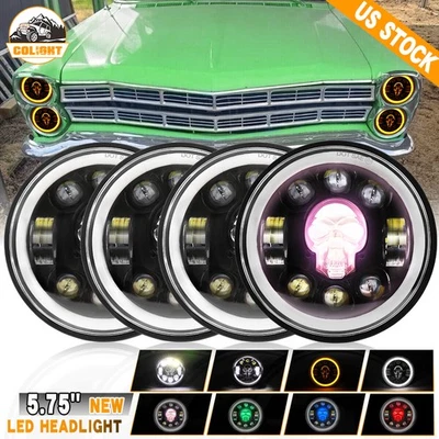 Faros LED redondos de 5,75" 4 piezas DRL calavera RGB haz alto/bajo para Ford LTD 1965-1978 Foto 1 de 4