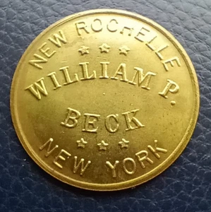 1981 William P Beck - New Rochelle, NY - Merry Christmas Happy New Years Medaille - Bild 1 von 2