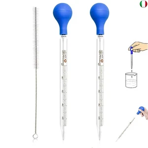 WELLXUNK Vetro Pipette,5ml 10ml Pipettatori + Spazzola Contagocce Graduati in - Foto 1 di 7