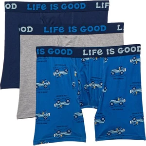 Medium Men's Life Is Good 3 Pack (One with Jeep) Boxer Briefs - Picture 1 of 1