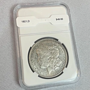 1921 D Morgan Silver Dollar Slabbed $1 Coin - Picture 1 of 3