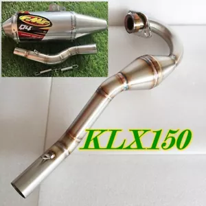 Exhaust Header Muffler Kawasaki KLX150 Stainless Steel Pipe Full System Side - Picture 1 of 11