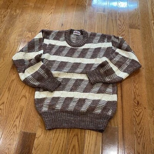 Grobstrick Pullover Gr. M Beige Creme Herren Mohair Vintage Irland Fischer - Bild 1 von 9