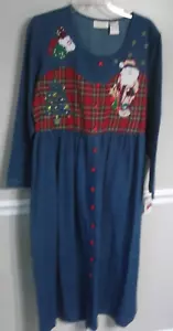 Mosaic Denim Appliqued Christmas 100% Cotton Long Sleeve Dress Size 12 NWT - Picture 1 of 6