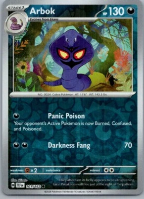 Arbok SV05: Temporal Forces 101/162 Near Mint NM Reverse Holo - Image 1 of 2