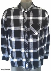 Woolrich Herren M schwarz weiß grau geknöpftes Langarmshirt aus 100 % Baumwolle - Bild 1 von 7