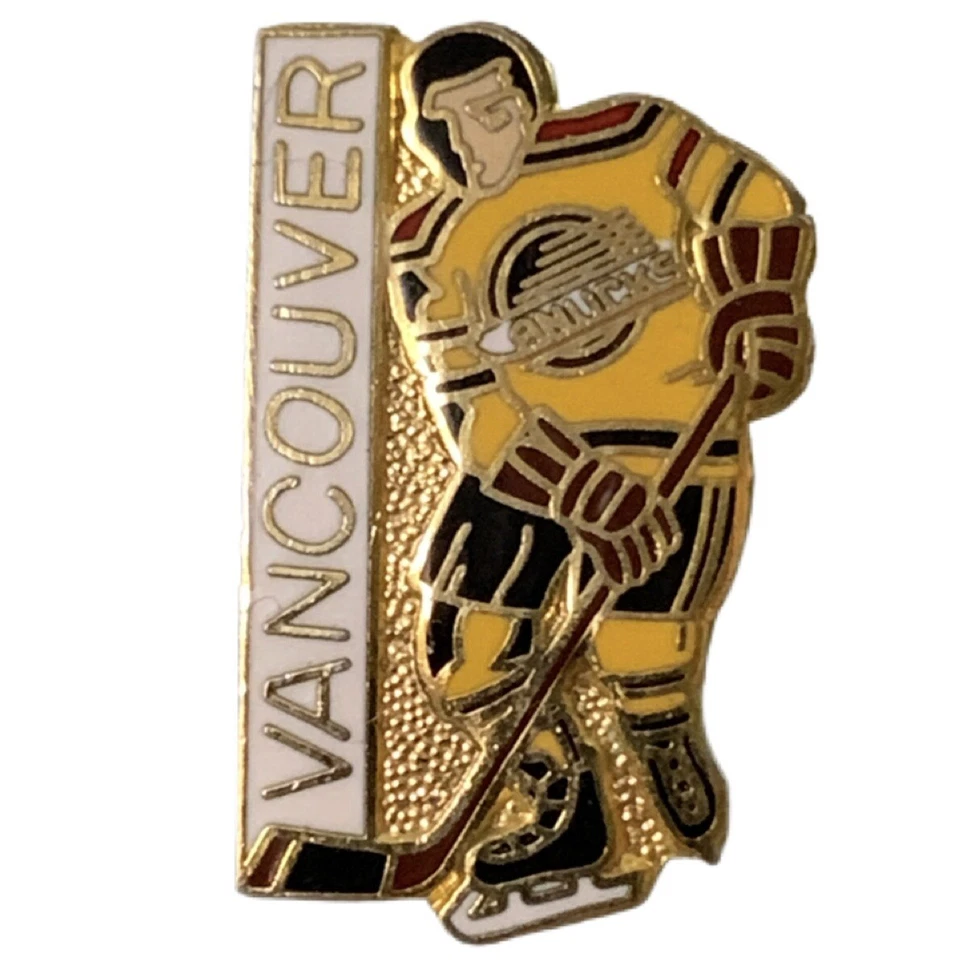 Prendedor de recuerdo de jugador de hockey vintage NHL Vancouver Canucks Foto 1 de 2