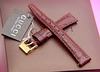 Nova pulseira de relógio Gucci 13 mm couro genuíno borgonha - (13.106S) - Imagem 1 de 2