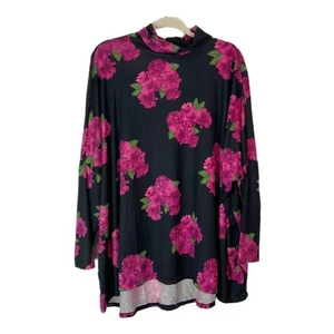 PEQUEÑO ELSA LuLaRoe ~ MAGENTA FLORAL ~ Cuadrado Manga Larga Cuello Alto Tallas 00-8 - Imagen 1 de 5
