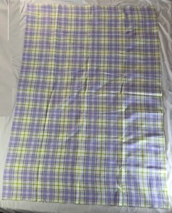 Purple Green White Black Plaid Woven Textured Fabric Remnant 58" x 40" - Picture 1 of 10