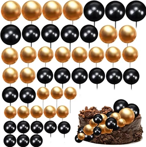 48PCS Balls Cake Topper Balloons Cupcake DIY Ball Shaped Cake Insert Topper Foam - Picture 1 of 7