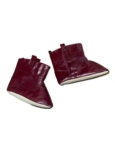 Stivali nuovi senza etichette vecchi blu navy suola morbida 12 18 mesi scarpe bordeaux ragazzo bambina - Foto 1 di 14