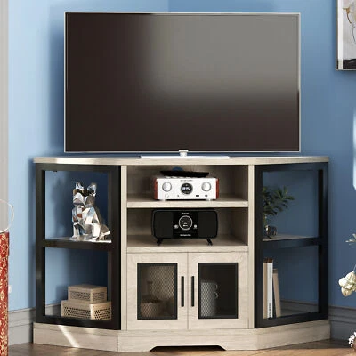Corner TV Stand with Power Outlet for 32-55" TV Entertainment Center Console - Image 1 of 4