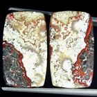 19.70Cts Natural Pair Crazy Lace Agate Loose Cushion Cabochon Gemstones