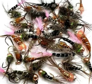 Pesca a mosca alla trota Perdigon JIG NINFE STILI ASSORTITI BARBED/BL - Foto 1 di 1